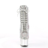 Plata strass botines pleaser con plataforma 18 cm ADORE-1020CHRS-2