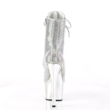 Plata strass botines pleaser con plataforma 18 cm ADORE-1020CHRS-2