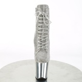 Plata strass botines pleaser con plataforma 20 cm FLAMINGO-1020CHRS