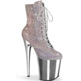 Plata strass botines pleaser con plataforma 20 cm FLAMINGO-1020CHRS-2