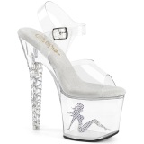 Plataforma Perspex 18 cm UNICORN-708TGRS Zapatos de tacn altos transparentes