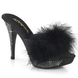 Polipiel 11,5 cm ELEGANT-401F pantuflas tacn alto fabulicious tacn alto plumas negros