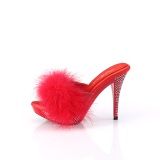 Polipiel 11,5 cm ELEGANT-401F pantuflas tacn alto fabulicious tacn alto plumas rojo