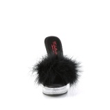 Polipiel 13,5 cm MAJESTY-501F-8 pantuflas tacn alto fabulicious tacn alto plumas negros