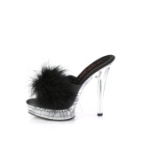 Polipiel 13,5 cm MAJESTY-501F-8 pantuflas tacn alto fabulicious tacn alto plumas negros