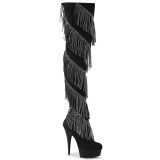 Polipiel 15 cm DELIGHT-3065 Botas Altas Plataforma con Flecos