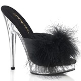 Polipiel 15 cm SULTRY-601F pantuflas tacn alto fabulicious tacn alto plumas negros