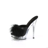 Polipiel 15 cm SULTRY-601F pantuflas tacn alto fabulicious tacn alto plumas negros