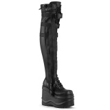 Polipiel 15 cm WAVE-315-2 Botas hasta la rodilla cua alta negro