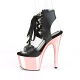 Polipiel 18 cm ADORE-700-14 Zapatos plataforma con tacones cromo