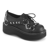 Polipiel 5 cm EMILY-32 Zapatos de punk negros con cordones