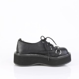 Polipiel 5 cm EMILY-32 Zapatos de punk negros con cordones