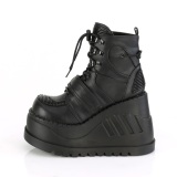 Polipiel Negro 12 cm STOMP-13 plataforma botines cua alta