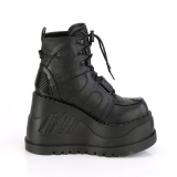 Polipiel Negro 12 cm STOMP-13 plataforma botines cua alta