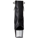 Polipiel Negro 18 cm Pleaser ADORE-1018 Cromo Plataforma Botines Altos