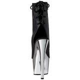 Polipiel Negro 18 cm Pleaser ADORE-1018 Cromo Plataforma Botines Altos