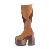 Polipiel hippie 13 cm CAMEL-280 botas plataforma tacn chunky marron