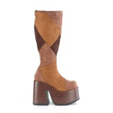 Polipiel hippie 13 cm CAMEL-280 botas plataforma tacn chunky marron