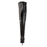 Polipiel negros 13 cm SEDUCE-3024 botas altas tacn de aguja para hombres