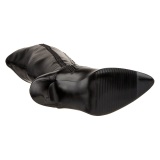 Polipiel negros 13 cm SEDUCE-3024 botas altas tacn de aguja para hombres