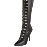 Polipiel negros 13 cm SEDUCE-3024 botas altas tacn de aguja para hombres