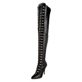 Polipiel negros 13 cm SEDUCE-3024 botas altas tacn de aguja para hombres