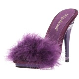 Purpura 13 cm POISE-501F Tacn plumas de marabu Mules Calzado