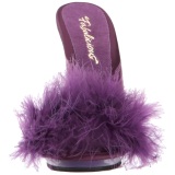 Purpura 13 cm POISE-501F Tacn plumas de marabu Mules Calzado