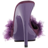 Purpura 13 cm POISE-501F Tacn plumas de marabu Mules Calzado