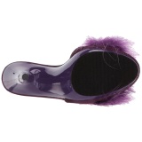 Purpura 13 cm POISE-501F Tacn plumas de marabu Mules Calzado