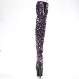 Purpura Lentejuelas 20 cm ADORE-3020 botas altas overknee plataforma pole dance