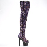 Purpura Lentejuelas 20 cm ADORE-3020 botas altas overknee plataforma pole dance