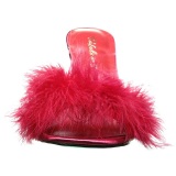 Rojo 10 cm CLASSIQUE-01F pantuflas tacn alto mujer con plumas de marabu