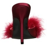 Rojo 10 cm CLASSIQUE-01F pantuflas tacn alto mujer con plumas de marabu