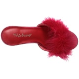 Rojo 10 cm CLASSIQUE-01F pantuflas tacn alto mujer con plumas de marabu