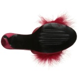 Rojo 10 cm CLASSIQUE-01F pantuflas tacn alto mujer con plumas de marabu