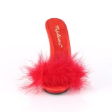 Rojo 13 cm POISE-501F Tacn plumas de marabu Mules Calzado