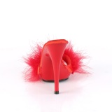 Rojo 13 cm POISE-501F Tacn plumas de marabu Mules Calzado