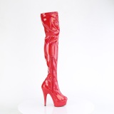 Rojo 15 cm DELIGHT-3000HWR Holograma botas altas overknee plataforma