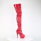 Rojo 15 cm DELIGHT-4000 Vinilo plataforma botas altas crotch alto