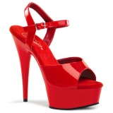 Rojo 15 cm DELIGHT-609 tacn alto pleaser con plataforma