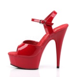 Rojo 15 cm DELIGHT-609 tacn alto pleaser con plataforma