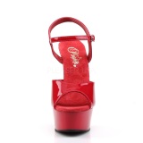 Rojo 15 cm DELIGHT-609 tacn alto pleaser con plataforma