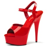 Rojo 15 cm DELIGHT-609 tacn alto pleaser con plataforma