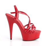 Rojo 15 cm Pleaser DELIGHT-613 Sandalias de tacn