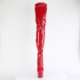 Rojo 18 cm ADORE-4000 Vinilo plataforma botas altas crotch alto