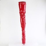 Rojo 18 cm ADORE-4000 Vinilo plataforma botas altas crotch alto