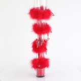 Rojo 18 cm ADORE-728F sandalias de tacn con plumas pole dance