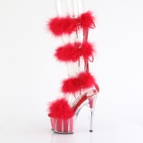 Rojo 18 cm ADORE-728F sandalias de tacn con plumas pole dance