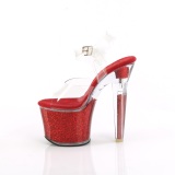 Rojo 18 cm LOVESICK-708SG brillo plataforma sandalias de tacn alto